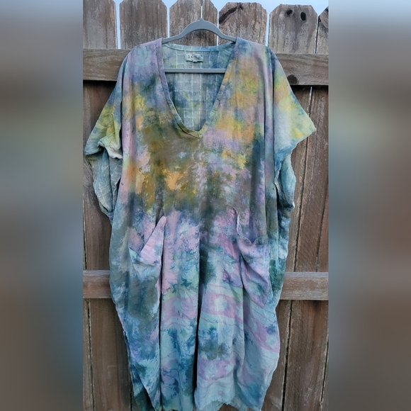 Kantha bae "take it easy muu". Ice dyed. One of a kind. Perfect festival piece! - Picture 2 of 3